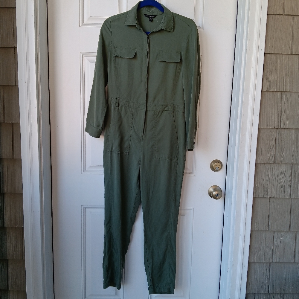 Banana Republic Olive Green Long Sleeve Utility Jumpsuit 2